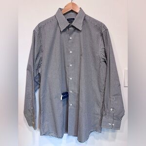 Club Room Black and White Checkered Dress Shirt